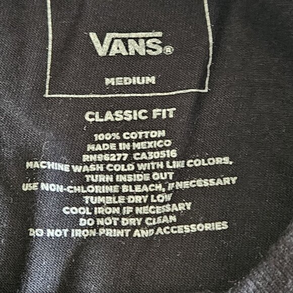 Vans T Shirt Mens M Black Graphic Print LS Cotton US Open Of Surfing Streetwear - Picture 3 of 14